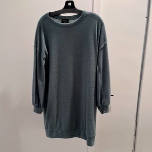 Fleece green sweater dress